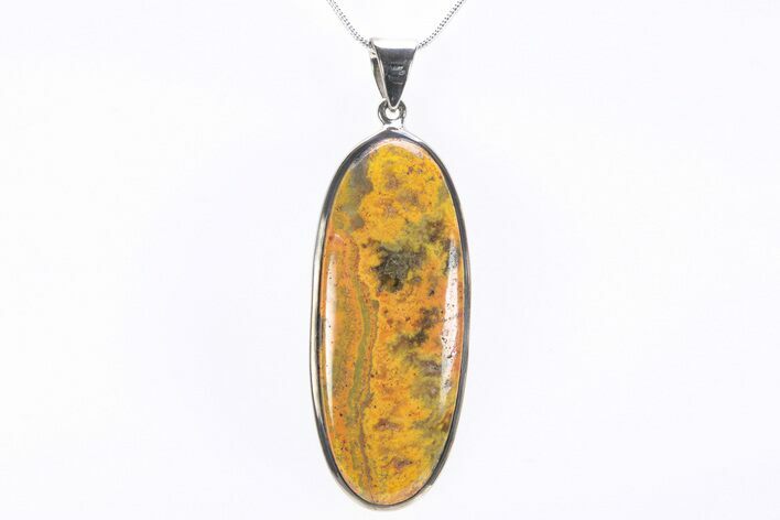 Bumblebee Jasper Pendant (Necklace) - Sterling Silver #240237